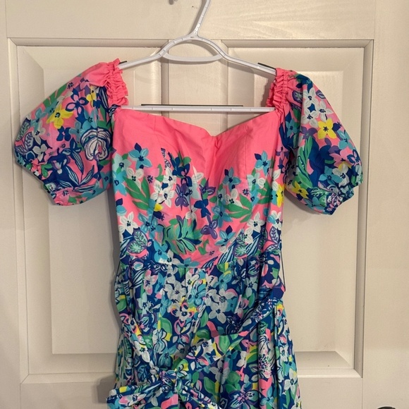 New Lilly Pulitzer Zalie Midi Dress in Borealis Blue Social Sunset 31744 - Picture 4 of 16